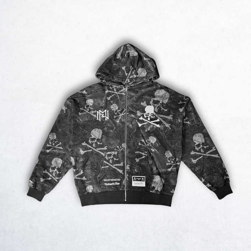MASTERMIND X M&N PRINT ZIP UP HOODIE MASTERMIND X M&N PRINT ZIP UP HOODIE