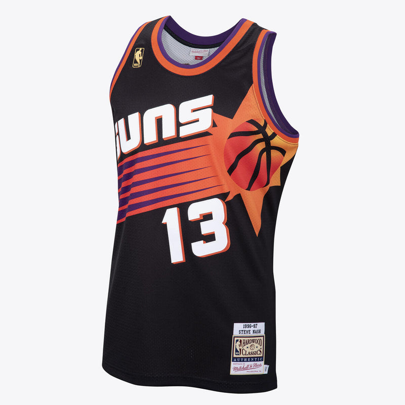 NBA AUTHENTIC ROAD JERSEY SUNS 96-97 STEVE NASH Black AJY4AC18074-PSUBLCK96SNA - Image 1 NBA AUTHENTIC ROAD JERSEY SUNS 96-97 STEVE NASH Black AJY4AC18074-PSUBLCK96SNA - Image 1