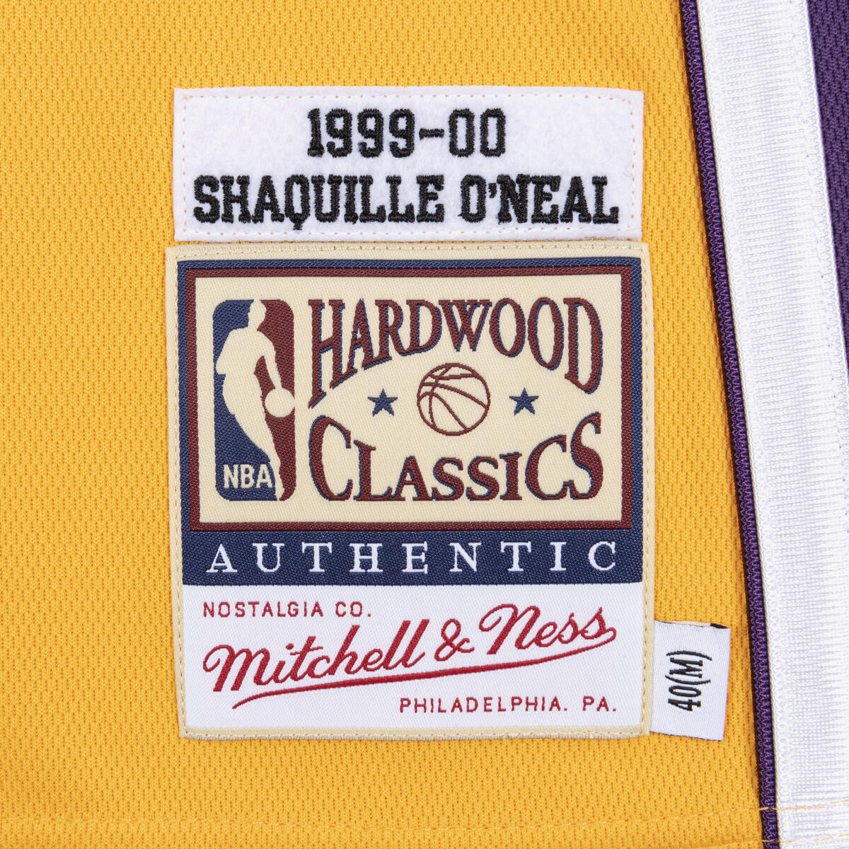 NBA AUTHENTIC JERSEY LAKERS 1999 SHAQUILLE O'NEAL - Light Gold - Image 3