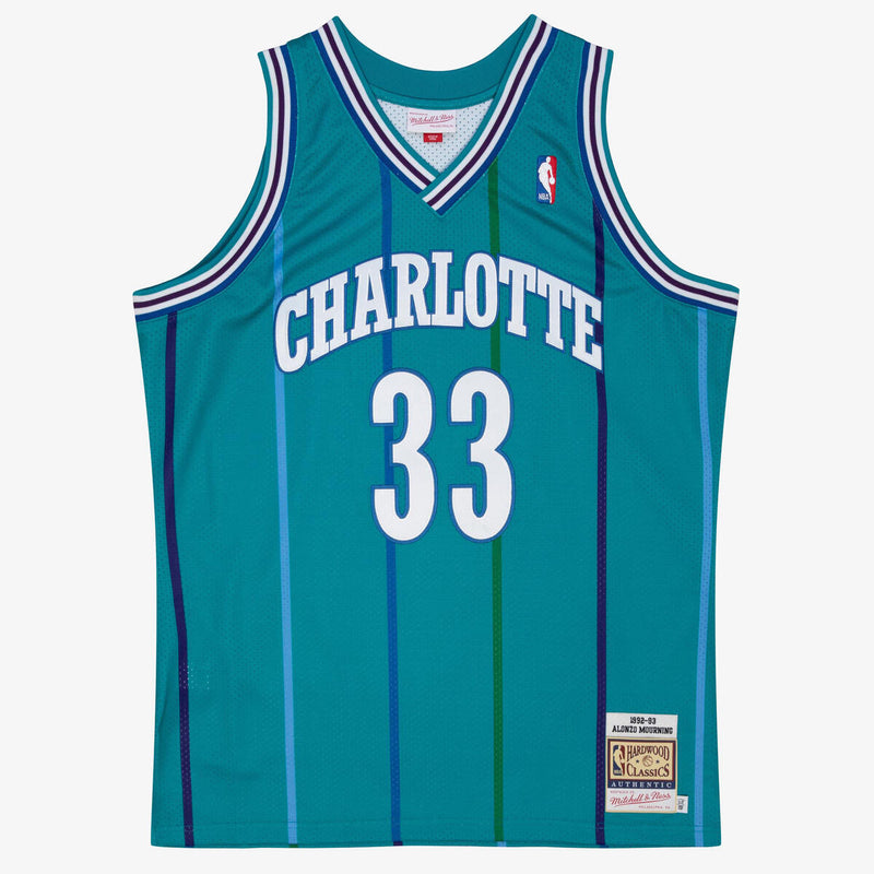NBA AUTHENTIC ROAD JERSEY HORNETS 1992 ALONZO MOURNING - Image 1 NBA AUTHENTIC ROAD JERSEY HORNETS 1992 ALONZO MOURNING - Image 1