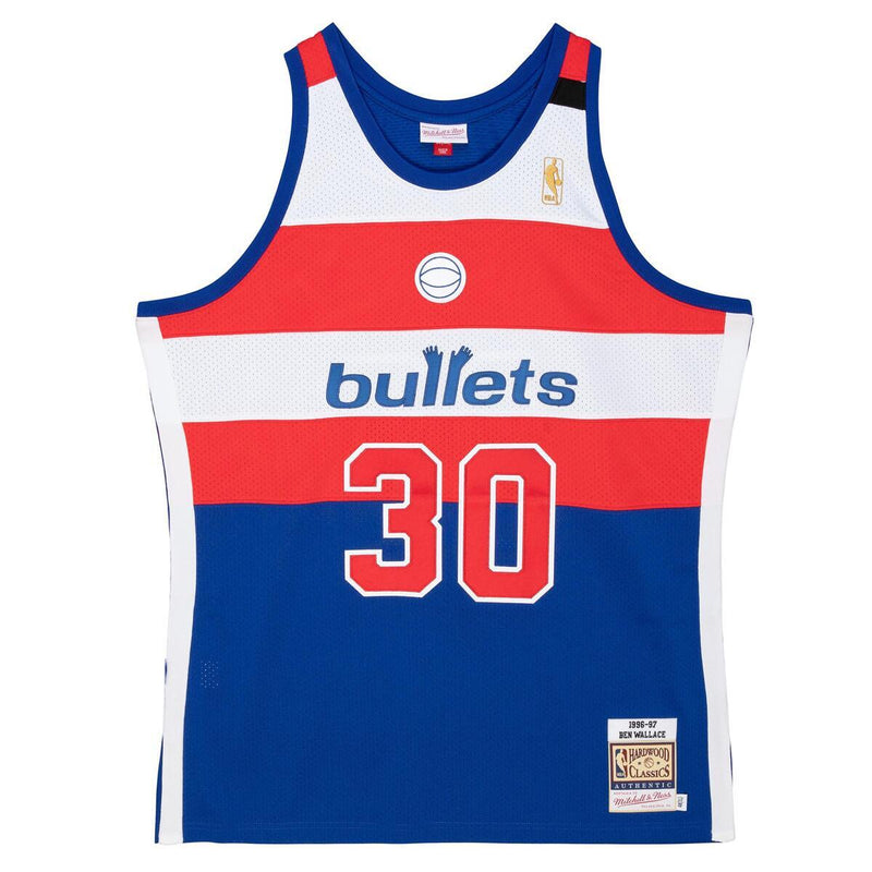 NBA AUTHENTIC JERSEY BULLETS 96-97 BEN WALLACE - Royal - Image 1 NBA AUTHENTIC JERSEY BULLETS 96-97 BEN WALLACE - Royal - Image 1