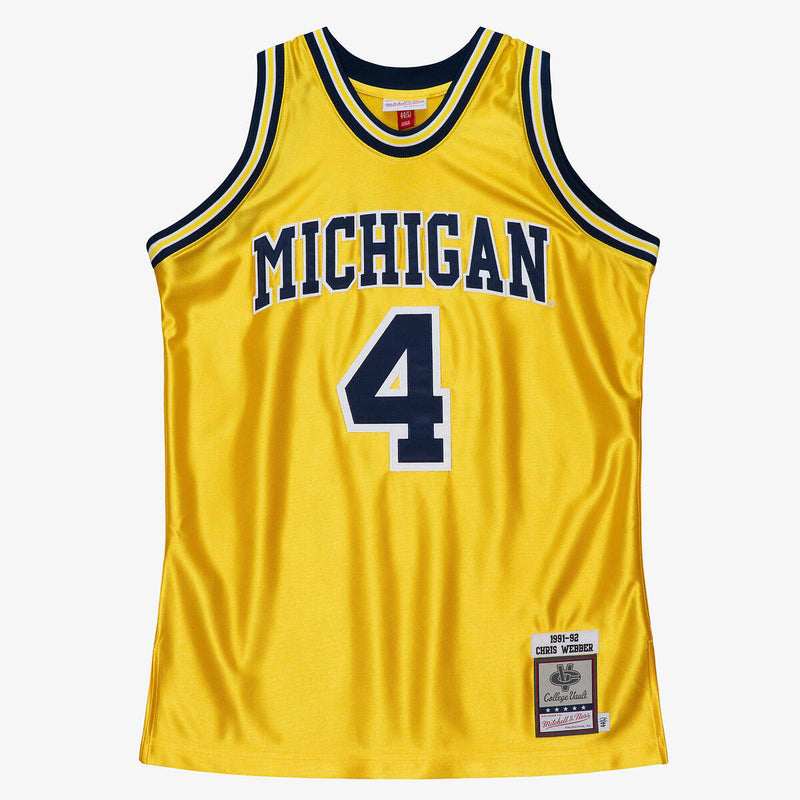 NCAA JERSEY MICHIGAN 1991 CHRIS WEBBER - Yellow - Image 1 NCAA JERSEY MICHIGAN 1991 CHRIS WEBBER - Yellow - Image 1