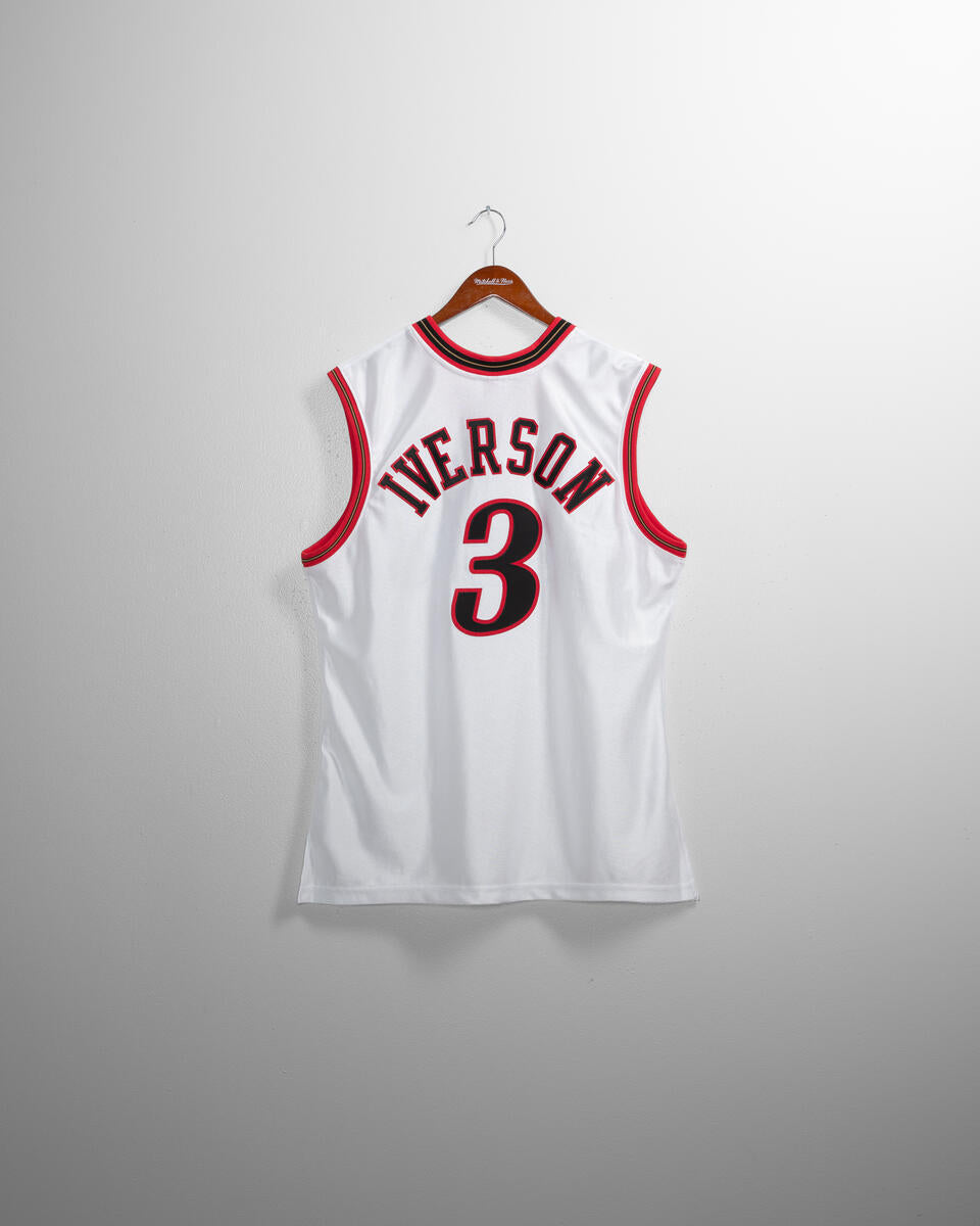 NBA AUTHENTIC JERSEY 76ERS 2001 ALLEN IVERSON - White - Image 5