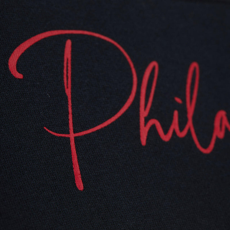 NBA WOMEN'S BLOCKED FLEECE CREW 76ERS - Black - Image 3 NBA WOMEN'S BLOCKED FLEECE CREW 76ERS - Black - Image 3