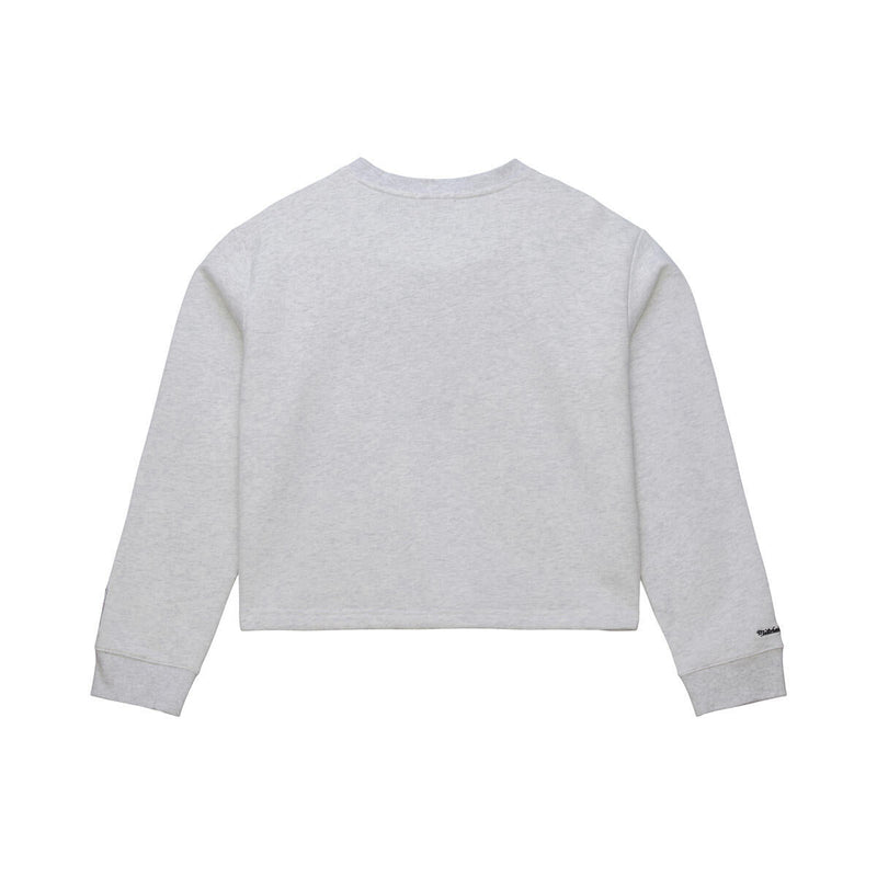 NBA WOMEN'S CROP FLEECE TOGGLE CREW 76ERS - Grey Heather - Image 2 NBA WOMEN'S CROP FLEECE TOGGLE CREW 76ERS - Grey Heather - Image 2