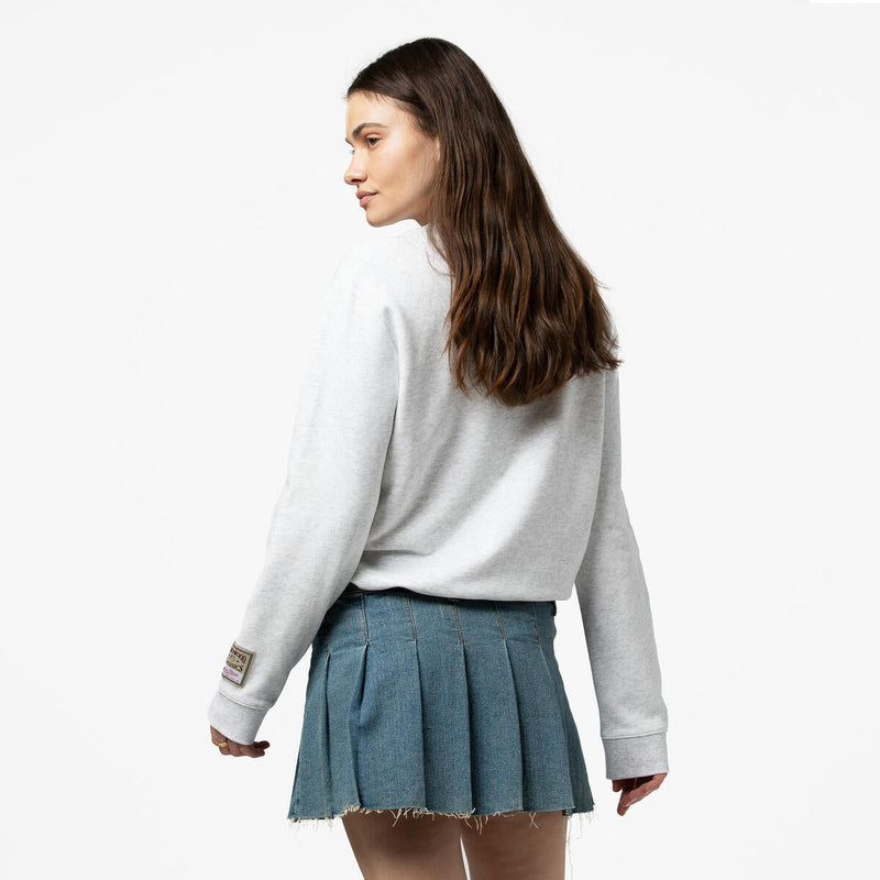 NBA WOMEN'S CROP FLEECE TOGGLE CREW 76ERS - Grey Heather - Image 8 NBA WOMEN'S CROP FLEECE TOGGLE CREW 76ERS - Grey Heather - Image 8