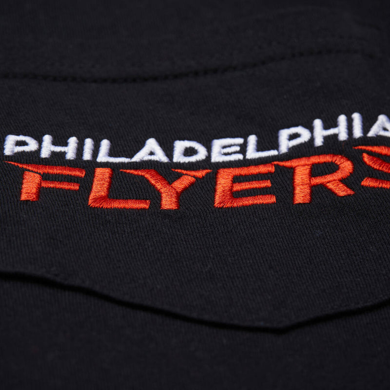NHL DOUBLE HIT SS POCKET TEE CURRENT LOGO FLYERS - Black - Image 3 NHL DOUBLE HIT SS POCKET TEE CURRENT LOGO FLYERS - Black - Image 3