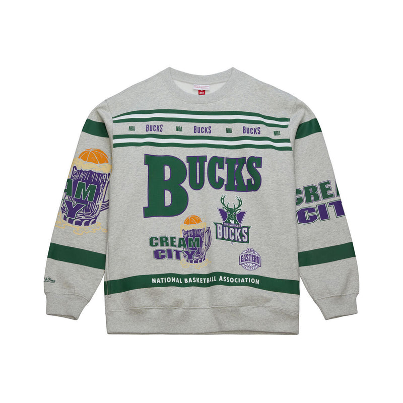 NBA AOP FLEECE CREW MILWAUKEE BUCKS - Image 1 NBA AOP FLEECE CREW MILWAUKEE BUCKS - Image 1