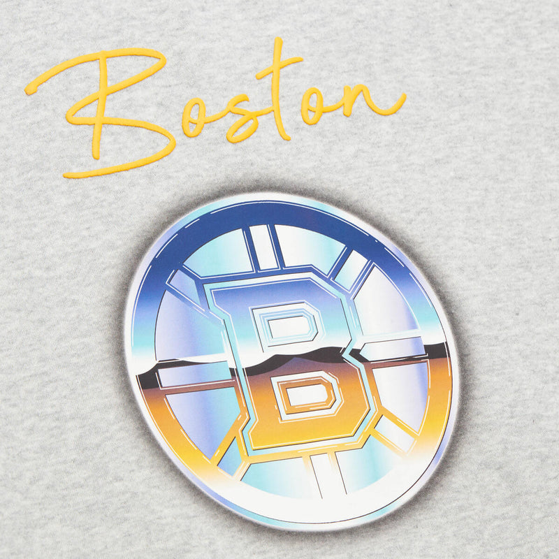 NHL STATESIDE PASTEL WOMEN'S LOGO LIGHTWEIGHT CREW BRUINS - Grey Heather - Image 5 NHL STATESIDE PASTEL WOMEN'S LOGO LIGHTWEIGHT CREW BRUINS - Grey Heather - Image 5