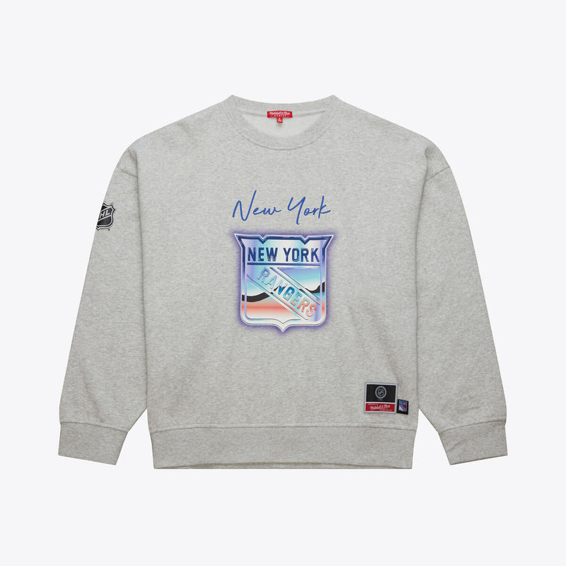 NHL STATESIDE PASTEL WOMEN'S LOGO LIGHTWEIGHT CREW RANGERS - Image 1 NHL STATESIDE PASTEL WOMEN'S LOGO LIGHTWEIGHT CREW RANGERS - Image 1