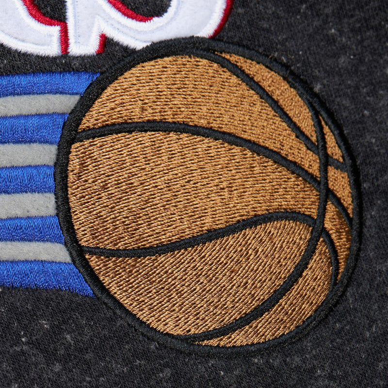 NBA SNOW WASHED FLEECE CREW VINTAGE LOGO 76ERS - Black - Image 4 NBA SNOW WASHED FLEECE CREW VINTAGE LOGO 76ERS - Black - Image 4