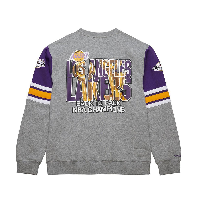 NBA ALLOVER CREW 4.0 VINTAGE LOGO LAKERS Grey Heather FC8055-LALGYHT - Image 2 NBA ALLOVER CREW 4.0 VINTAGE LOGO LAKERS Grey Heather FC8055-LALGYHT - Image 2