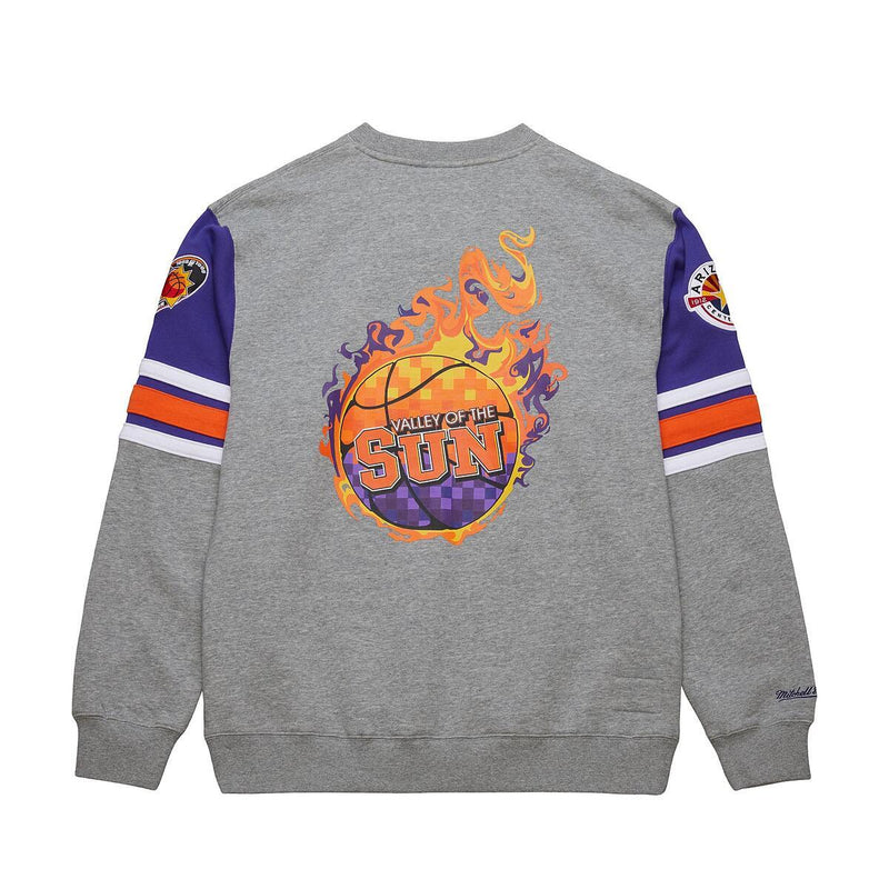 NBA ALLOVER CREW 4.0 VINTAGE LOGO SUNS Grey Heather FC8055-PSUGYHT - Image 2 NBA ALLOVER CREW 4.0 VINTAGE LOGO SUNS Grey Heather FC8055-PSUGYHT - Image 2