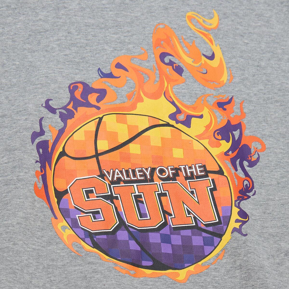 NBA ALLOVER CREW 4.0 VINTAGE LOGO SUNS Grey Heather FC8055-PSUGYHT - Image 6