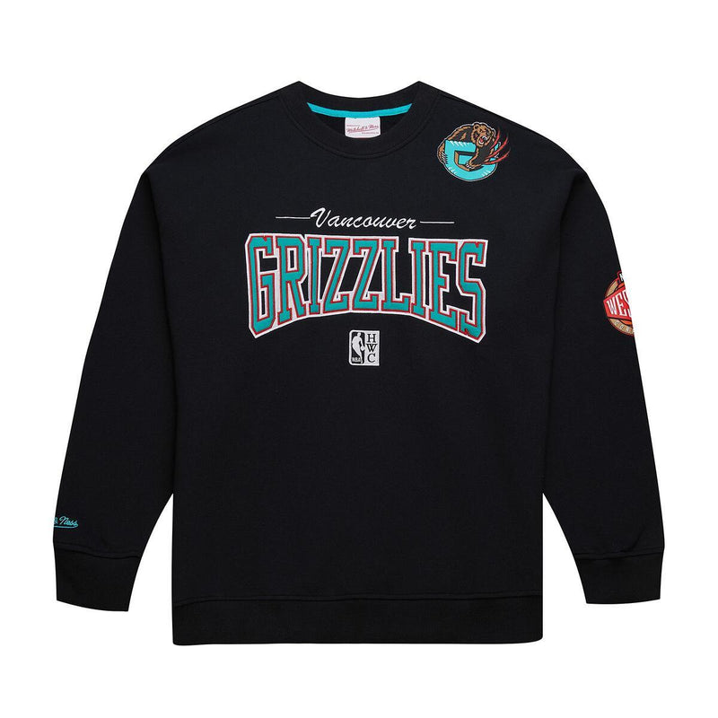 NBA THERE AND BACK 2.0 CREW FLEECE VINTAGE LOGO GRIZZLIES Black FC8088-VGRBLCK - Image 1 NBA THERE AND BACK 2.0 CREW FLEECE VINTAGE LOGO GRIZZLIES Black FC8088-VGRBLCK - Image 1