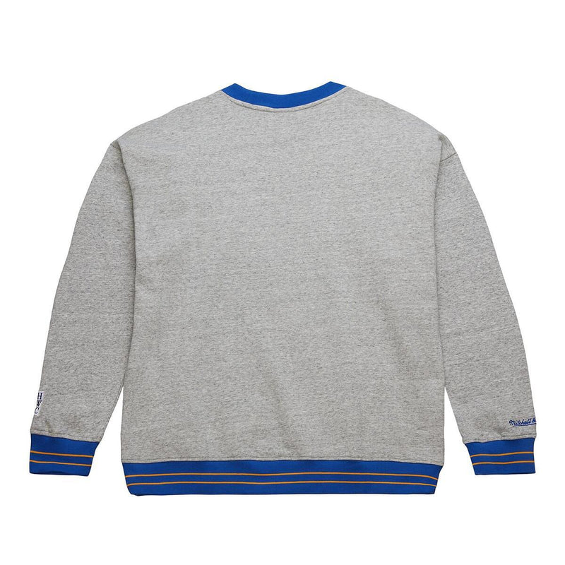 NBA FULL FIELD SATIN FLEECE CREW VINTAGE LOGO WARRIORS Grey Heather FC8089-GSWGYHT - Image 2 NBA FULL FIELD SATIN FLEECE CREW VINTAGE LOGO WARRIORS Grey Heather FC8089-GSWGYHT - Image 2