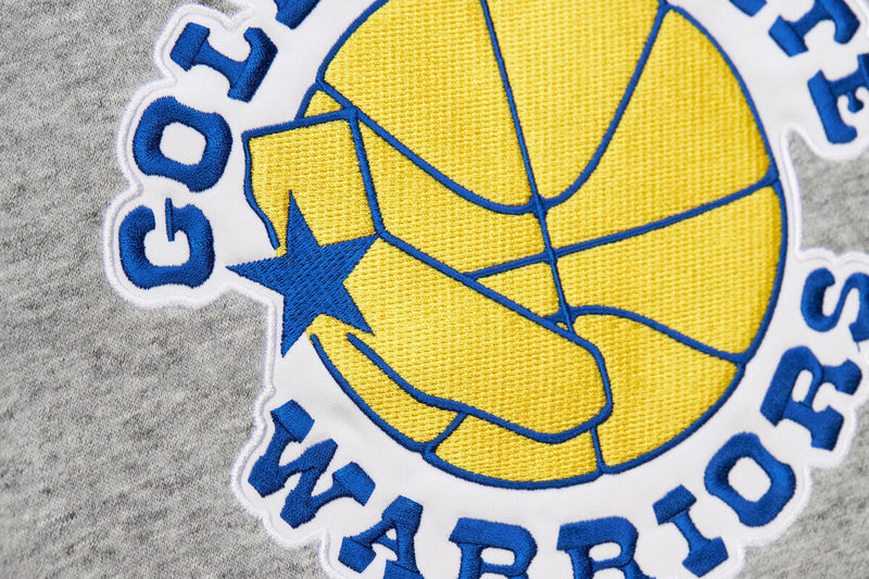 NBA FULL FIELD SATIN FLEECE CREW VINTAGE LOGO WARRIORS Grey Heather FC8089-GSWGYHT - Image 4 NBA FULL FIELD SATIN FLEECE CREW VINTAGE LOGO WARRIORS Grey Heather FC8089-GSWGYHT - Image 4