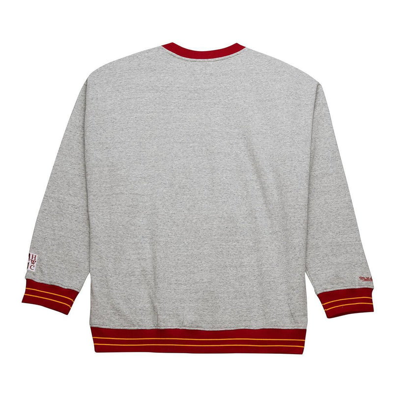 NBA FULL FIELD SATIN FLEECE CREW VINTAGE LOGO ROCKETS Grey Heather FC8089-HROGYHT - Image 2 NBA FULL FIELD SATIN FLEECE CREW VINTAGE LOGO ROCKETS Grey Heather FC8089-HROGYHT - Image 2