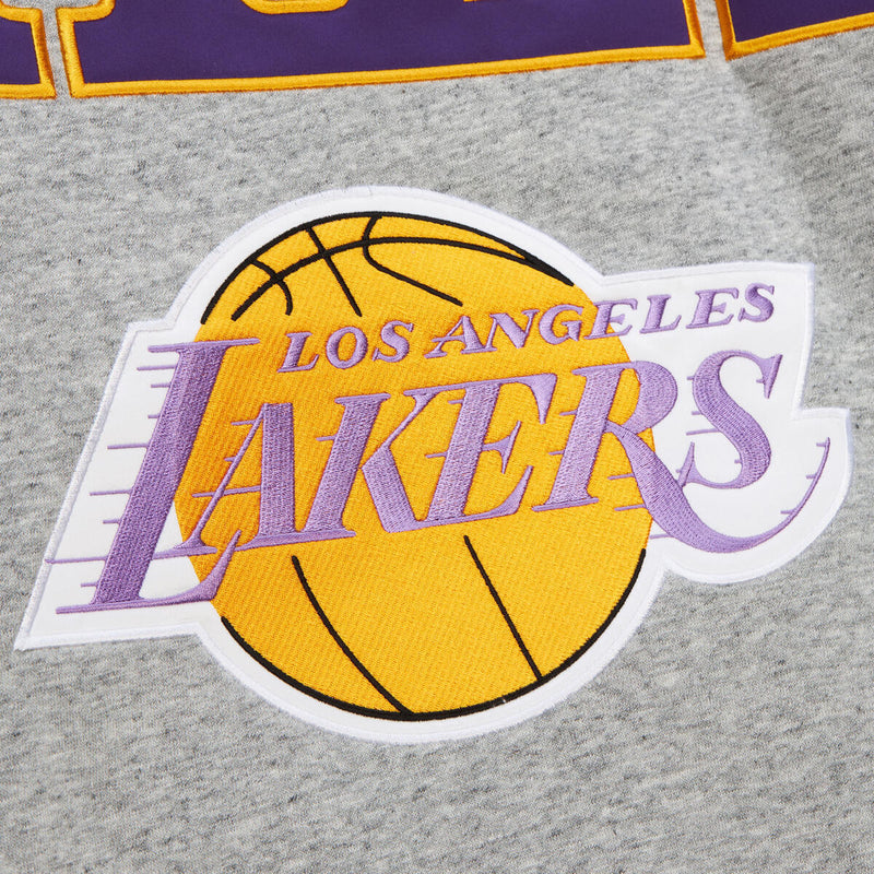 NBA FULL FIELD SATIN FLEECE CREW VINTAGE LOGO LAKERS Grey Heather FC8089-LALGYHT - Image 4 NBA FULL FIELD SATIN FLEECE CREW VINTAGE LOGO LAKERS Grey Heather FC8089-LALGYHT - Image 4