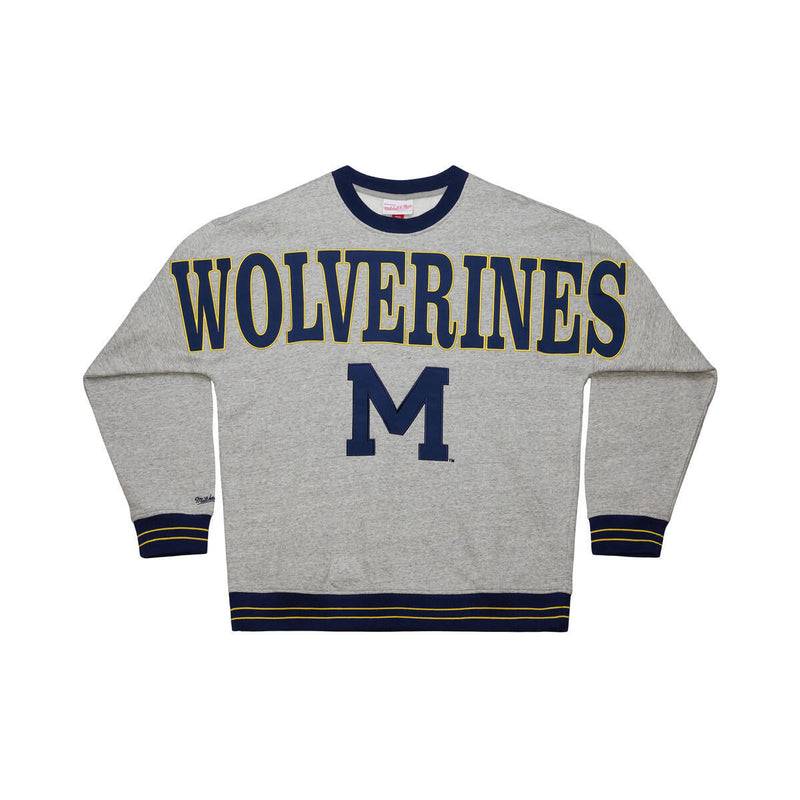 NCAA FULL FIELD SATIN FLEECE CREW VINTAGE LOGO MICHIGAN - Image 1 NCAA FULL FIELD SATIN FLEECE CREW VINTAGE LOGO MICHIGAN - Image 1