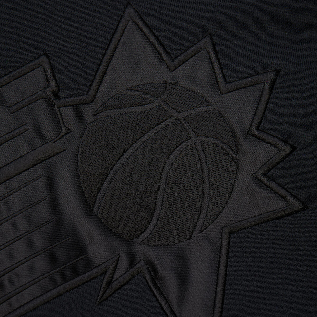 NBA SATIN STRIPES FLEECE CREW VINTAGE LOGO SUNS Black FC8090-PSUBLCK - Image 4