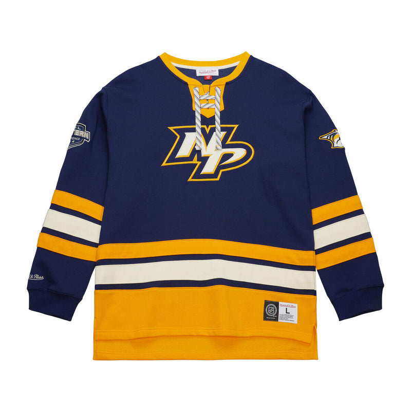 NHL HERITAGE LACE-UP CREW CURRENT LOGO PREDATORS Navy FC8096-NPRNAVY - Image 1 NHL HERITAGE LACE-UP CREW CURRENT LOGO PREDATORS Navy FC8096-NPRNAVY - Image 1
