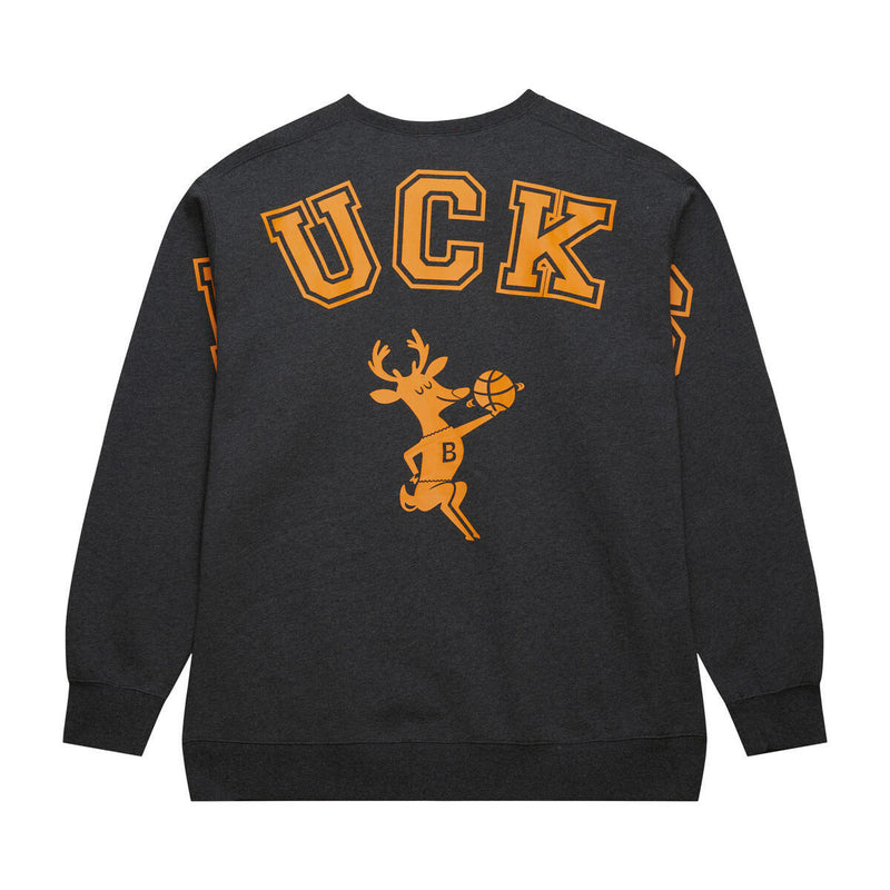 NBA WOMEN'S GRAPHIC HEATHER OVERSIZED SWEATSHIRT BUCKS - Image 2 NBA WOMEN'S GRAPHIC HEATHER OVERSIZED SWEATSHIRT BUCKS - Image 2