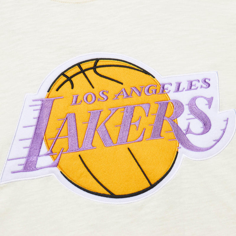 NBA HERITAGE LS SLUB TEE VINTAGE LOGO LAKERS Cream FC8333-LALCREA - Image 3 NBA HERITAGE LS SLUB TEE VINTAGE LOGO LAKERS Cream FC8333-LALCREA - Image 3