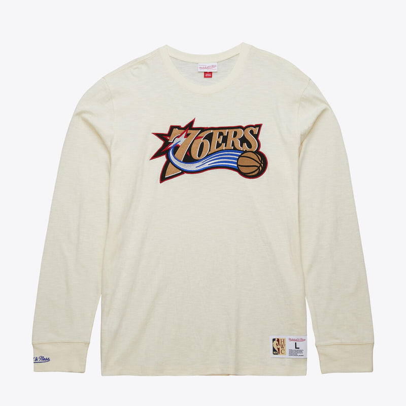 NBA HERITAGE LS SLUB TEE VINTAGE LOGO 76ERS Cream FC8333-P76CREA - Image 3 NBA HERITAGE LS SLUB TEE VINTAGE LOGO 76ERS Cream FC8333-P76CREA - Image 3