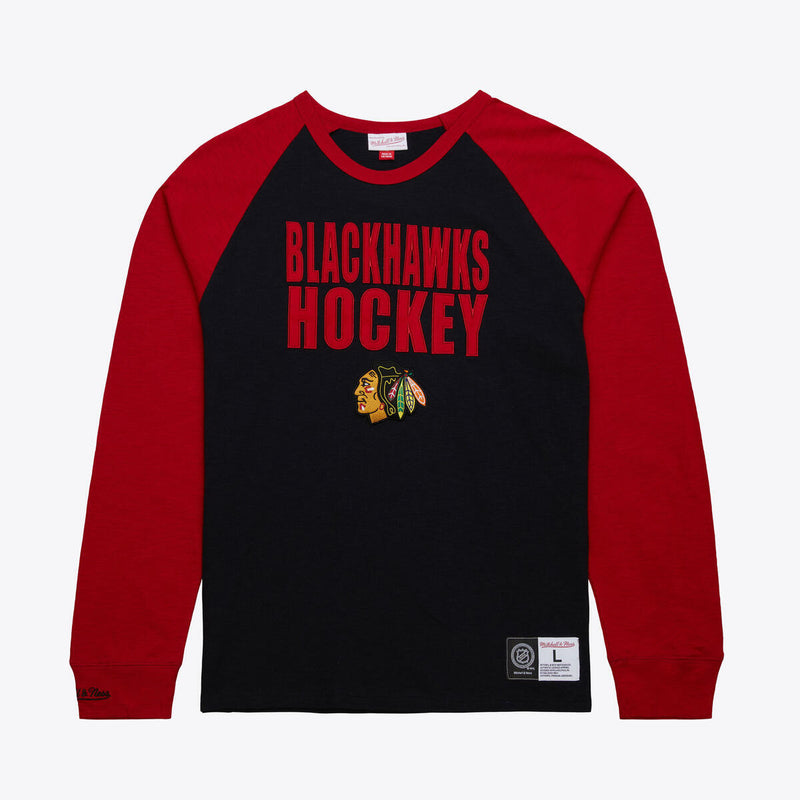 NHL LEGENDARY SLUB LS TEE CURRENT LOGO BLACKHAWKS BLACK-SCARLET FC8665-CBHBKSC - Image 1 NHL LEGENDARY SLUB LS TEE CURRENT LOGO BLACKHAWKS BLACK-SCARLET FC8665-CBHBKSC - Image 1