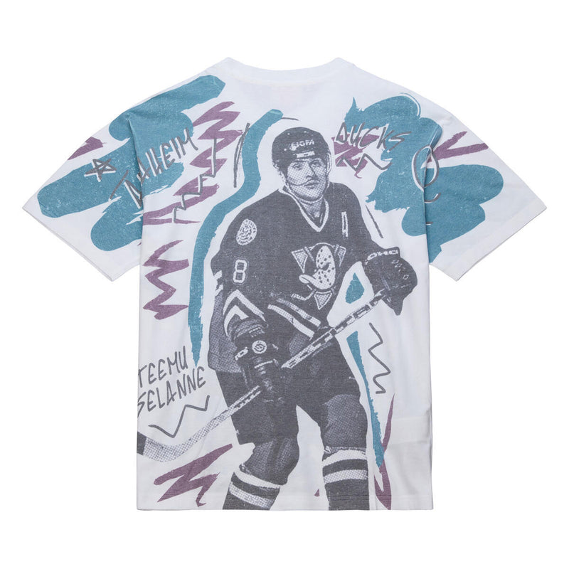 NHL SHOWSTOPPER SS PLAYER TEE VINTAGE LOGO DUCKS TEEMU SELANNE Multi-White FC9197-ADUMTWH - Image 2 NHL SHOWSTOPPER SS PLAYER TEE VINTAGE LOGO DUCKS TEEMU SELANNE Multi-White FC9197-ADUMTWH - Image 2