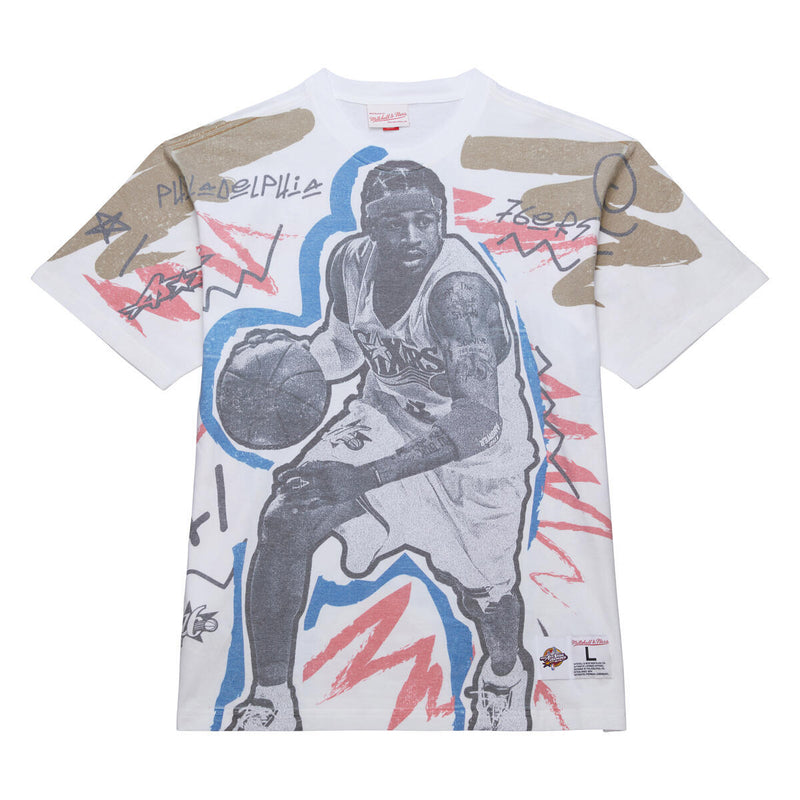 NBA SHOWSTOPPER SS PLAYER TEE VINTAGE LOGO ALL-STAR ALLEN IVERSON - White-Royal - Image 1 NBA SHOWSTOPPER SS PLAYER TEE VINTAGE LOGO ALL-STAR ALLEN IVERSON - White-Royal - Image 1