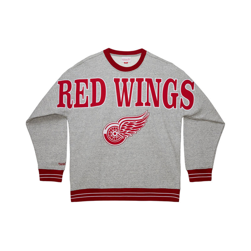 NHL FULL FIELD SATIN FLEECE CREW CURRENT LOGO RED WINGS Grey Heather FC9301-DRWGYHT - Image 1 NHL FULL FIELD SATIN FLEECE CREW CURRENT LOGO RED WINGS Grey Heather FC9301-DRWGYHT - Image 1
