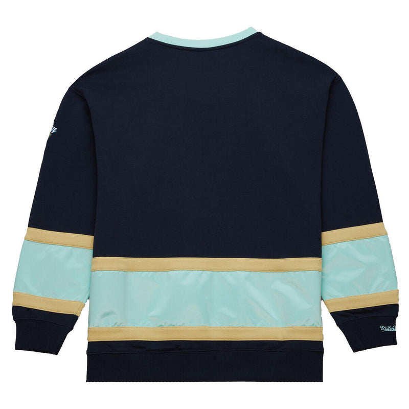 NHL SATIN INSERT FLEECE CREW CURRENT LOGO KRAKEN - Navy-Light Blue - Image 2 NHL SATIN INSERT FLEECE CREW CURRENT LOGO KRAKEN - Navy-Light Blue - Image 2