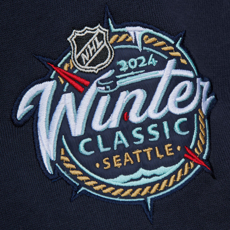 NHL SATIN INSERT FLEECE CREW CURRENT LOGO KRAKEN - Navy-Light Blue - Image 5 NHL SATIN INSERT FLEECE CREW CURRENT LOGO KRAKEN - Navy-Light Blue - Image 5