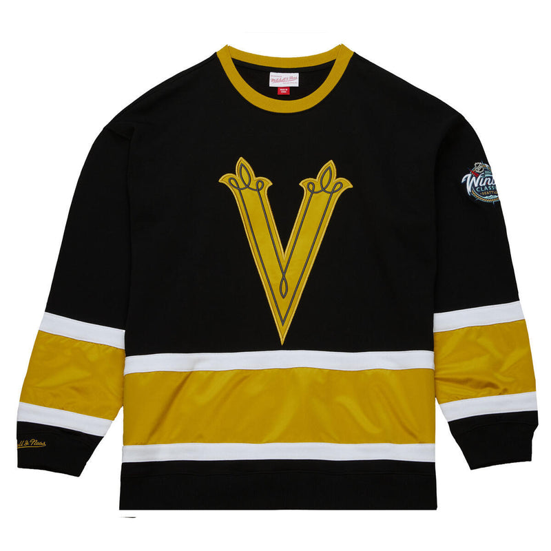 NHL SATIN INSERT FLEECE CREW CURRENT LOGO KNIGHTS Black-Gold FCPO6567-VGKYYPPPBKGD - Image 1 NHL SATIN INSERT FLEECE CREW CURRENT LOGO KNIGHTS Black-Gold FCPO6567-VGKYYPPPBKGD - Image 1