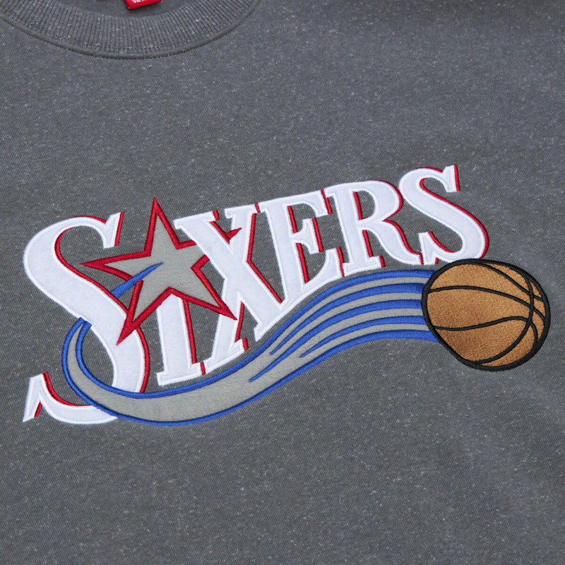 NBA SNOW WASHED FLEECE CREW 76ERS Grey Heather FCPO6658-P76YYPPPGYHT - Image 1 NBA SNOW WASHED FLEECE CREW 76ERS Grey Heather FCPO6658-P76YYPPPGYHT - Image 1