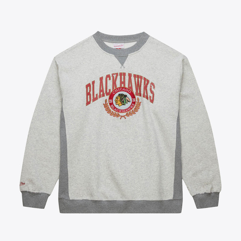 NHL PREMIUM FLEECE CREW CURRENT LOGO BLACKHAWKS Grey Heather FCPO7203-CBHYYPPPGYHT - Image 1 NHL PREMIUM FLEECE CREW CURRENT LOGO BLACKHAWKS Grey Heather FCPO7203-CBHYYPPPGYHT - Image 1