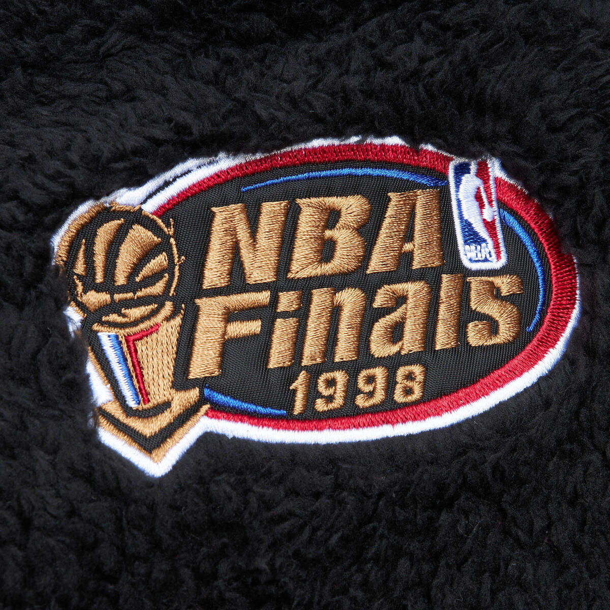 NBA POLAR FLEECE 1/4 ZIP PULLOVER HOODIE BULLS Black FPHD5933-CBUYYPPPBLCK - Image 4