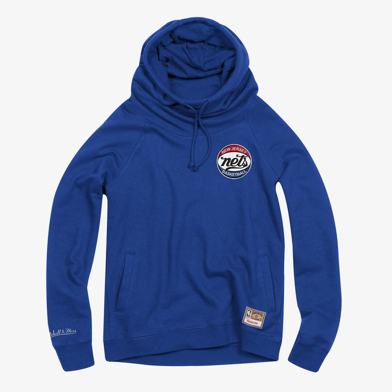 NBA WOMEN'S FUNNEL NECK FLEECE NETS - Royal - Image 1 NBA WOMEN'S FUNNEL NECK FLEECE NETS - Royal - Image 1