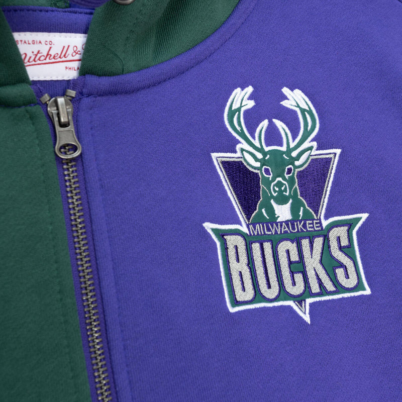 NBA FULL ZIP FLEECE 2.0 BUCKS Green-Purple FPZP3422-MBUYYPPPGNPR - Image 3 NBA FULL ZIP FLEECE 2.0 BUCKS Green-Purple FPZP3422-MBUYYPPPGNPR - Image 3