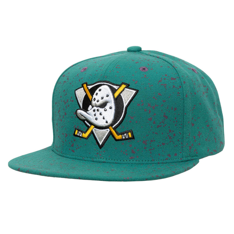NHL SPLATTERS SNAPBACK VNTG DUCKS Teal HS11477-ADUTEAL - Image 1 NHL SPLATTERS SNAPBACK VNTG DUCKS Teal HS11477-ADUTEAL - Image 1