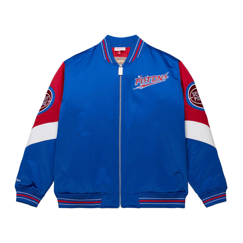 NBA THROW IT BACK HEAVYWEIGHT SATIN JACKET VINTAGE PISTONS - Image 1 NBA THROW IT BACK HEAVYWEIGHT SATIN JACKET VINTAGE PISTONS - Image 1