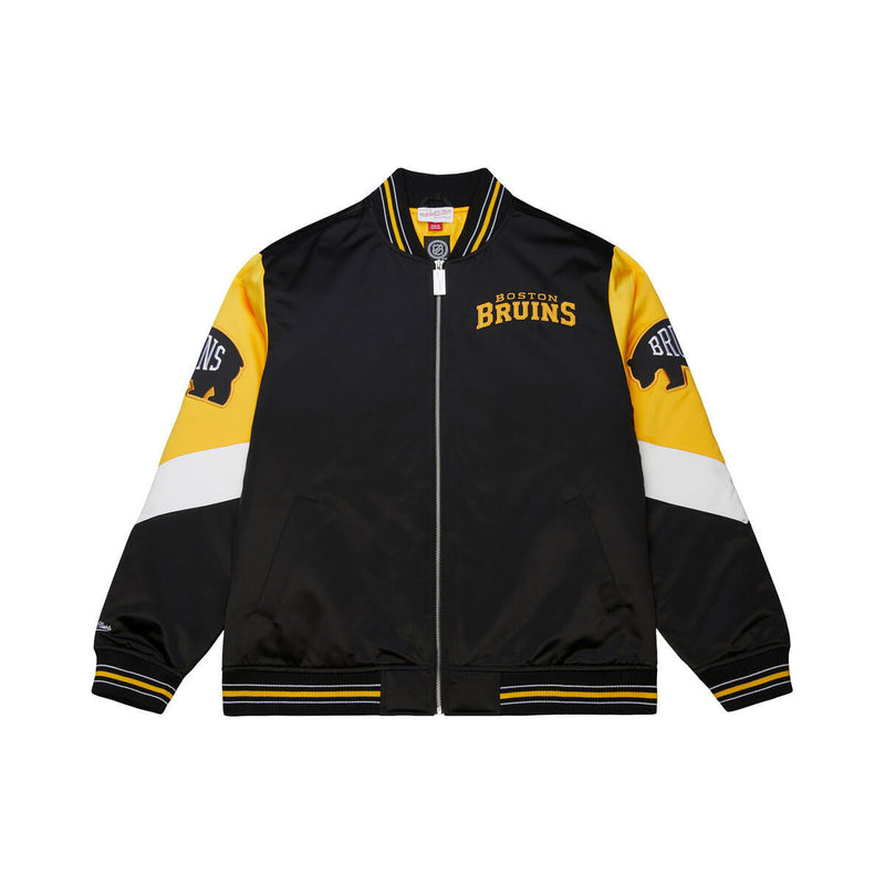 NHL THROW IT BACK HEAVYWEIGHT SATIN JACKET CURRENT BRUINS - Image 1 NHL THROW IT BACK HEAVYWEIGHT SATIN JACKET CURRENT BRUINS - Image 1