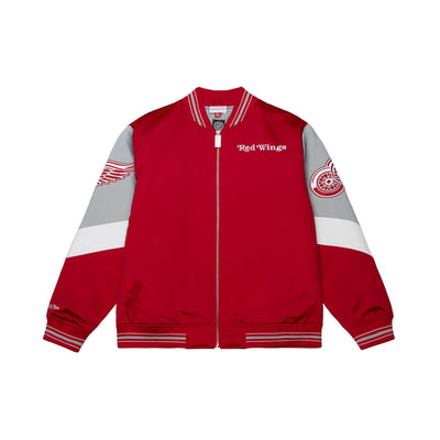 NHL THROW IT BACK HEAVYWEIGHT SATIN JACKET CURRENT RED WINGS - Scarlet - Image 1