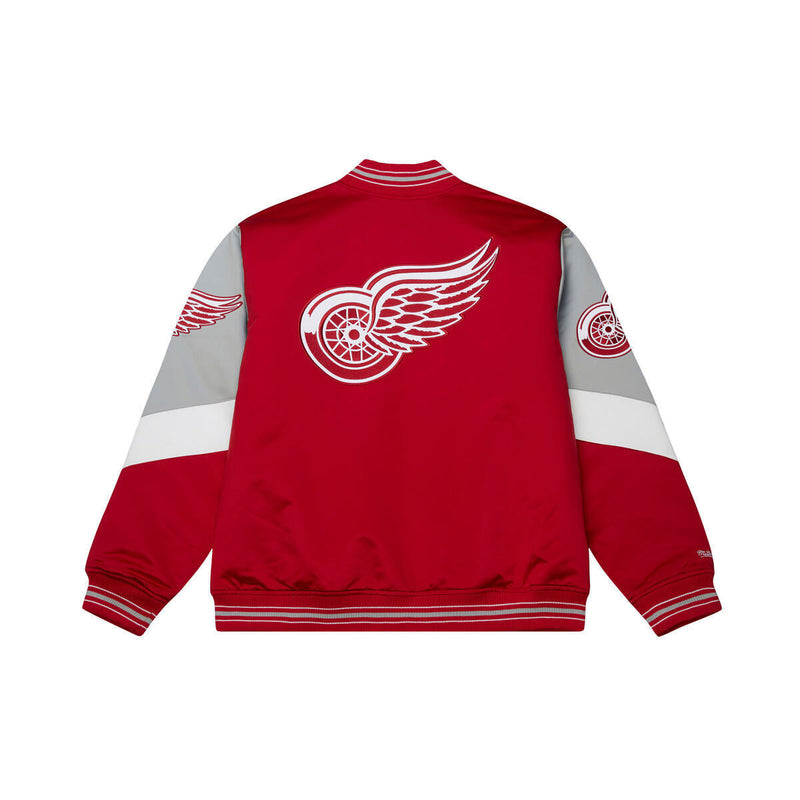 NHL THROW IT BACK HEAVYWEIGHT SATIN JACKET CURRENT RED WINGS - Scarlet - Image 2 NHL THROW IT BACK HEAVYWEIGHT SATIN JACKET CURRENT RED WINGS - Scarlet - Image 2