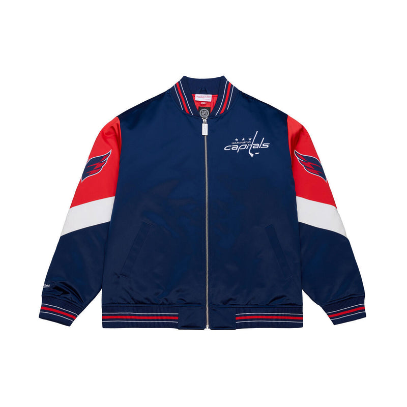 NHL THROW IT BACK HEAVYWEIGHT SATIN JACKET CURRENT CAPITALS - Image 1 NHL THROW IT BACK HEAVYWEIGHT SATIN JACKET CURRENT CAPITALS - Image 1