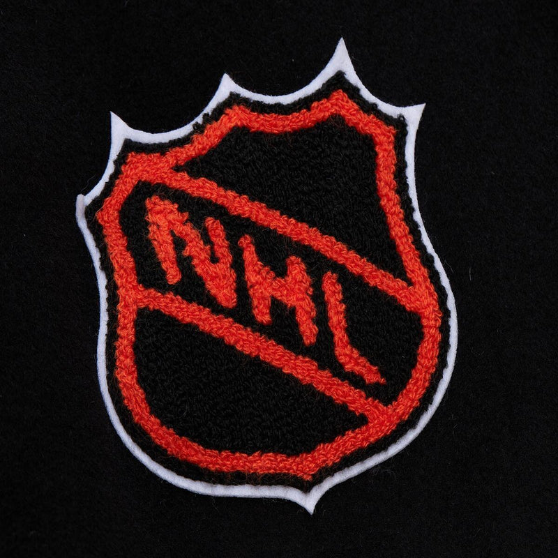 NHL BLACK OUT COLLECTION VARSITY JACKET CURRENT LOGO BLACKHAWKS Black JK11349-CBHBLCK - Image 4 NHL BLACK OUT COLLECTION VARSITY JACKET CURRENT LOGO BLACKHAWKS Black JK11349-CBHBLCK - Image 4