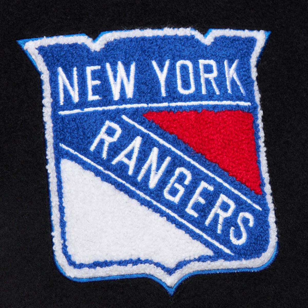 NHL BLACK OUT COLLECTION VARSITY JACKET CURRENTLOGO RANGERS Black JK11349-NYABLCK - Image 7