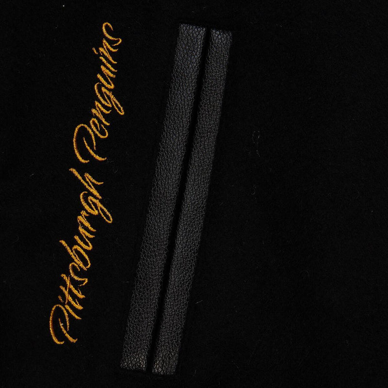 NHL BLACK OUT COLLECTION VARSITY JACKET CURRENT LOGO PENGUINS Black JK11349-PPEBLCK - Image 6 NHL BLACK OUT COLLECTION VARSITY JACKET CURRENT LOGO PENGUINS Black JK11349-PPEBLCK - Image 6